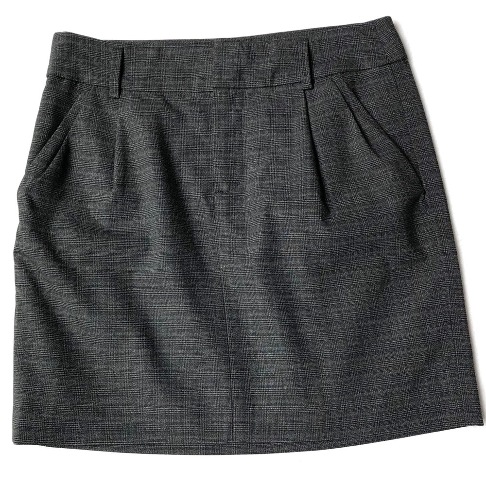 GAP Grey Plaid Straight Stretch Mini Work Skirt 0